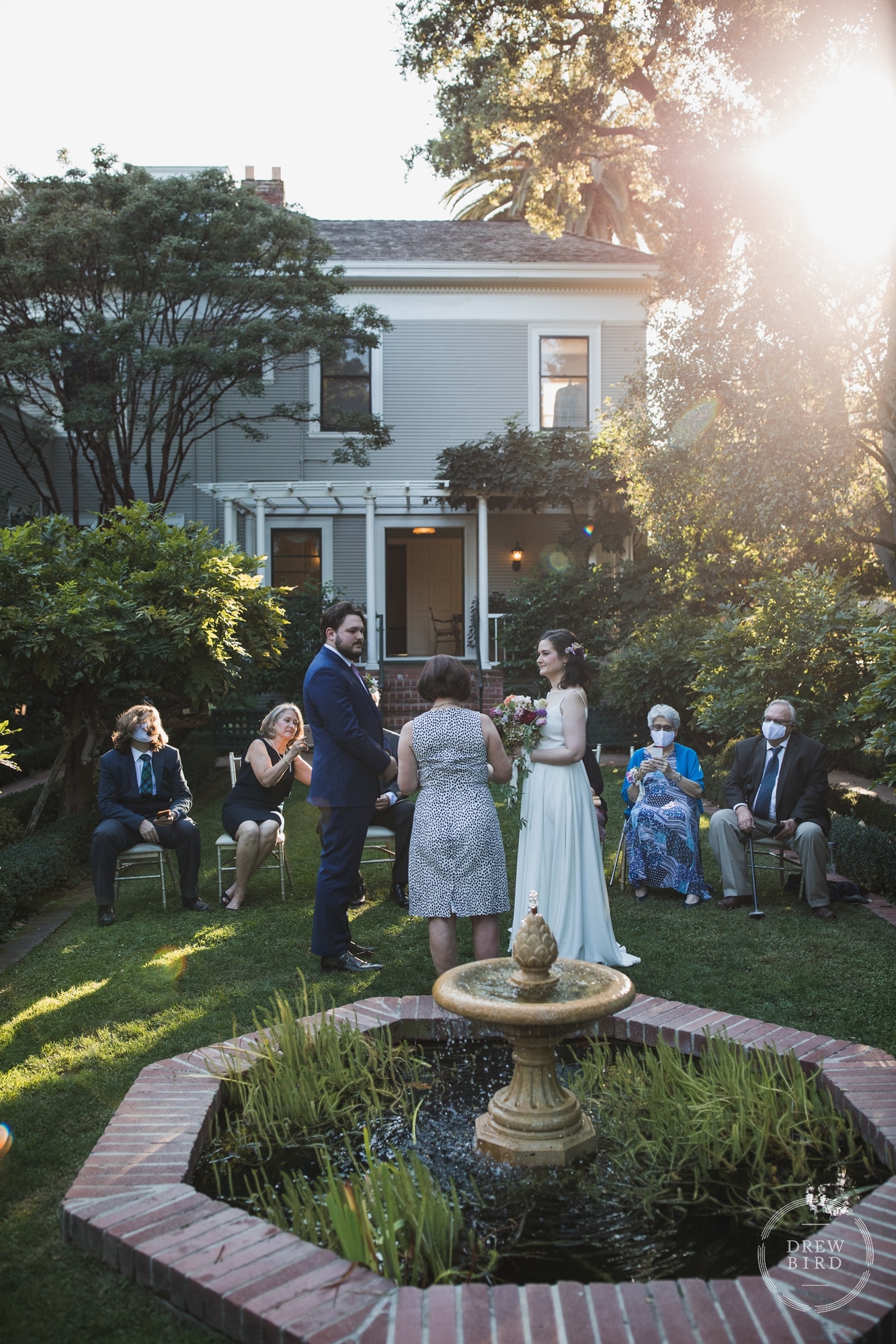 Micro wedding elopement at Gamble Gardens in Palo Alto. San Francisco wedding photographer Drew bird.