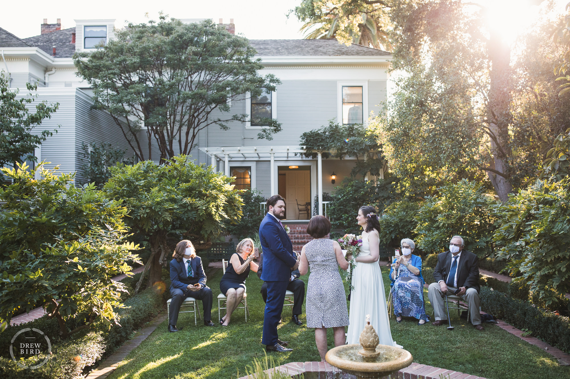 Gamble Gardens wedding ceremony. Palo Alto wedding venue.