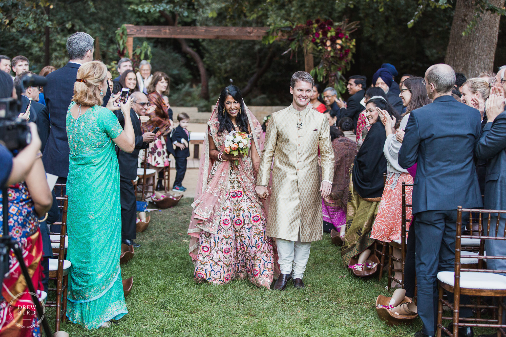 Hindu Indian wedding ceremony in the Shakespeare Garden in Golden Gate Park of the Presidio in San Francisco.
